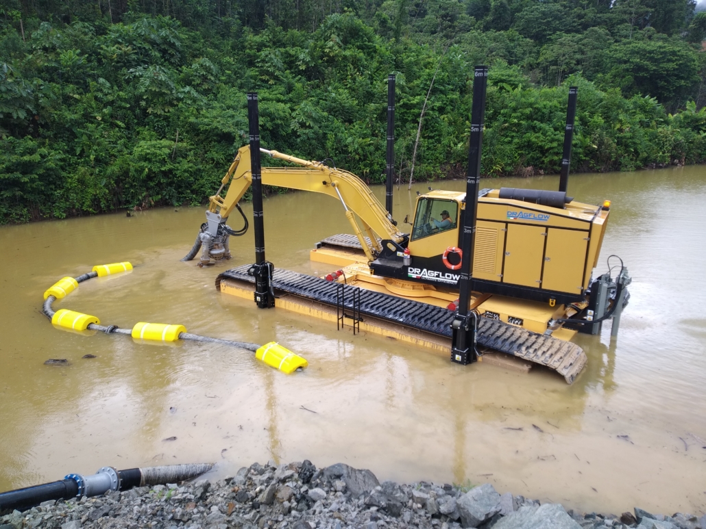 Eliminación de sedimentos en mina de cobre