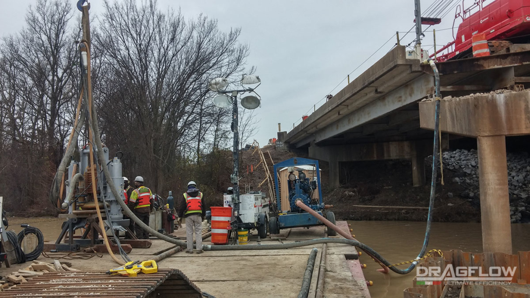Dewatering para la construcción de un puente